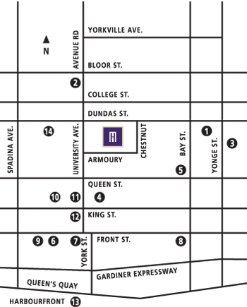 Map, Metropolitan Hotel Toronto